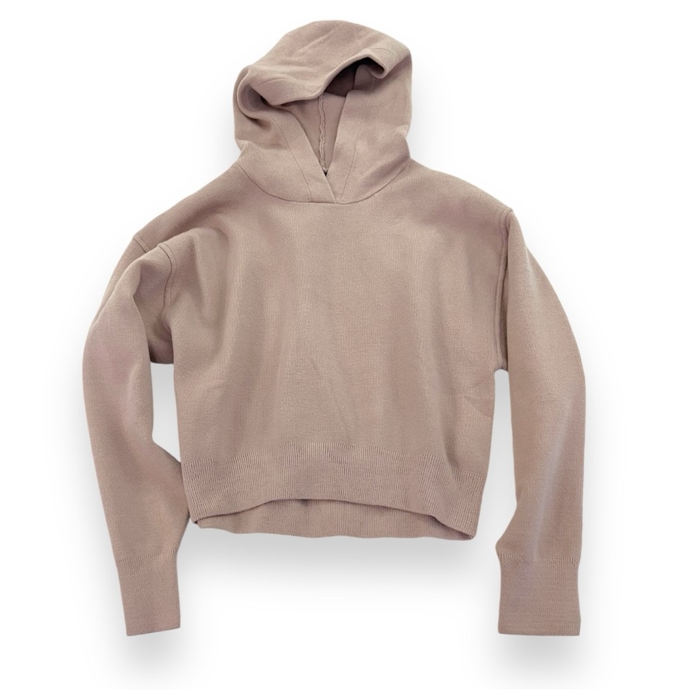 Onzie Beige Oversized Cropped Sweater Sweatshirt Hoodie XS NWOT